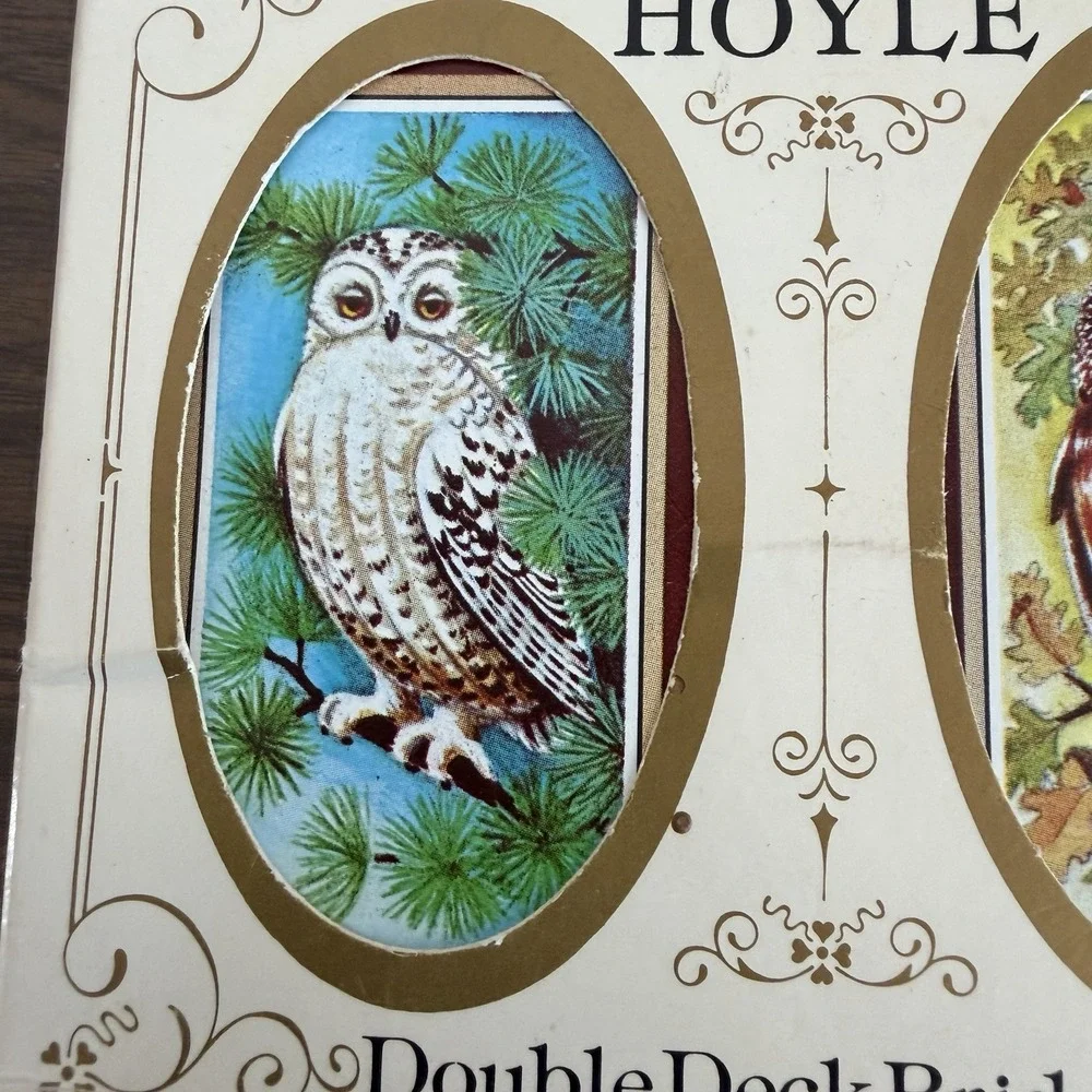 Vintage Owls Stardust KENT Playing Cards By HOYLE Double Deck Bridge Set USA 80s